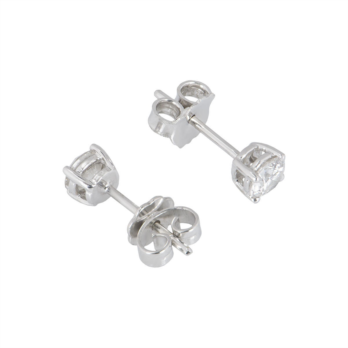 White Gold Diamond Stud Earrings 0.90ct TDW | Rich Diamonds